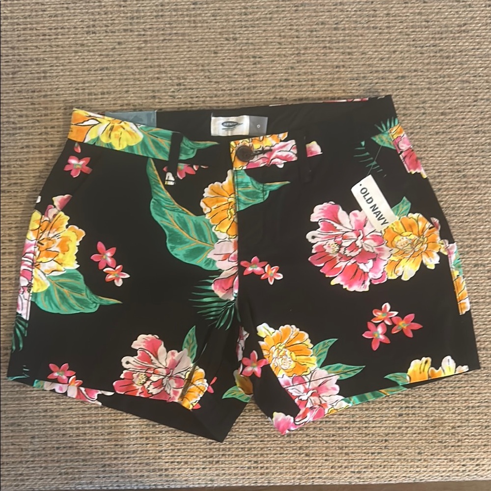 Old Navy Women's Floral Black Shorts